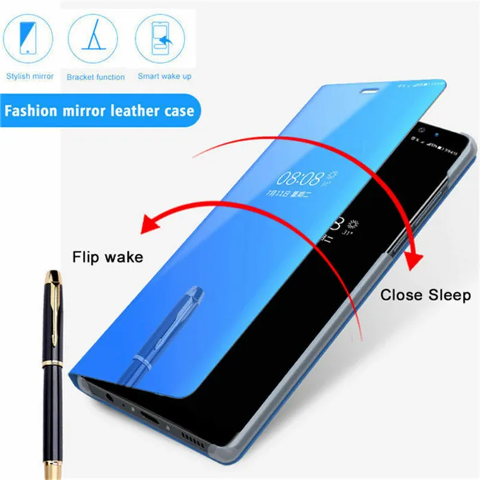 Чехол для телефона samsung Galaxy Note 10 pro 9 8 5 4 3 прозрачный умный зеркальный флип чехол M30