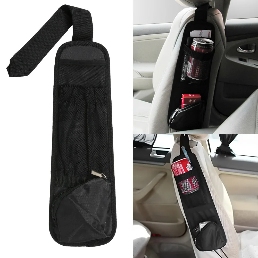 

Car Seat Storage Bag Car Seat Back Side Hanging Bag with Mesh Pocket Multi-Pocket Drink Holder Car Styling Organizer