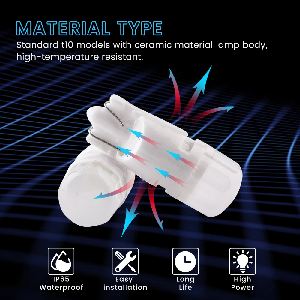 YM E-яркий T10 W5W Автомобильный светодиодный светильник керамики 3030 2SMD 194 168 лампы авто лампы для чтения, работающего на постоянном токе 12 В белого и синего цвета, желтый, красный, зеленый, 10 шт