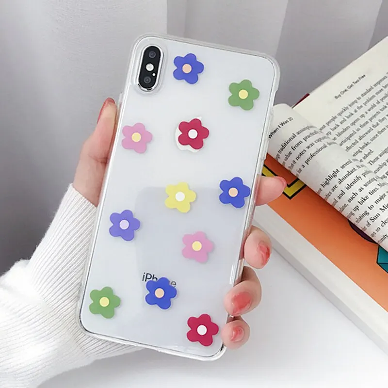 

Jaomax летний Прозрачный цветочный чехол для телефона iPhone 11 XR XS Max 7 8 6s Plus 5s SE, корейские цветы, мягкий прозрачный чехол из ТПУ