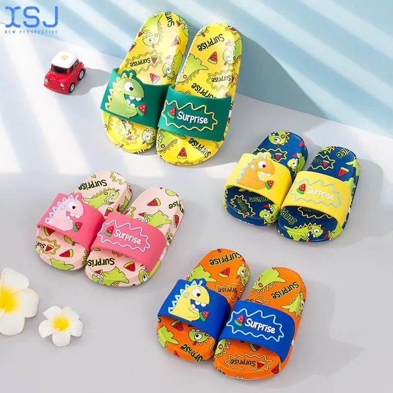 

Watermelon Dinosaur Home Children's Slippers Summer Soft Cool Cute Cartoon Slippers Home New Children's Sandals and Slippers