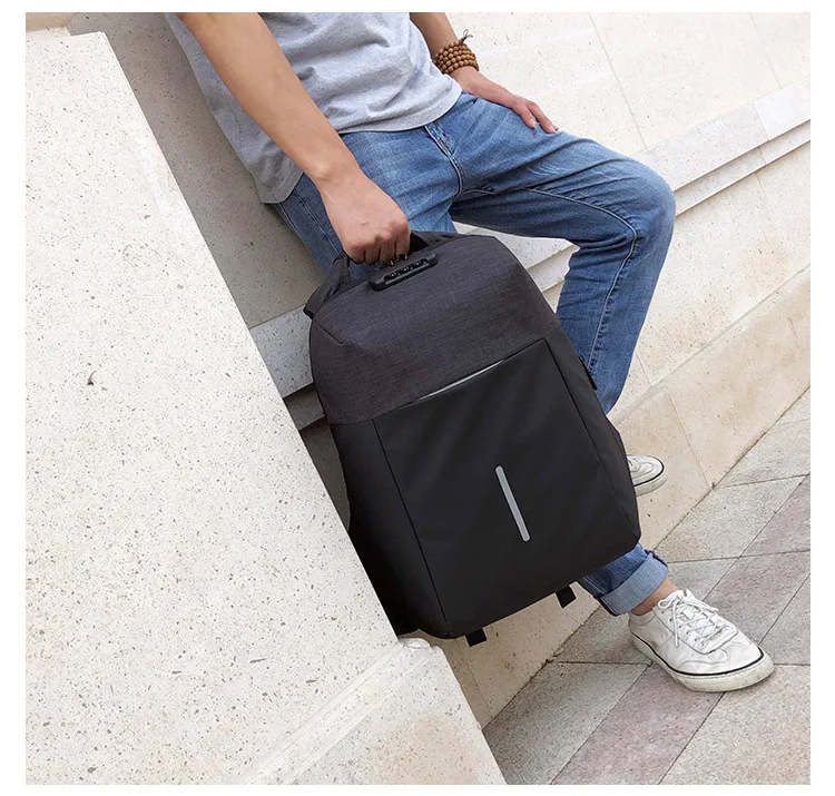 

Multi function anti-theft backpack with lock business travel computer bag large capacity USB backpack 16 inch student bag