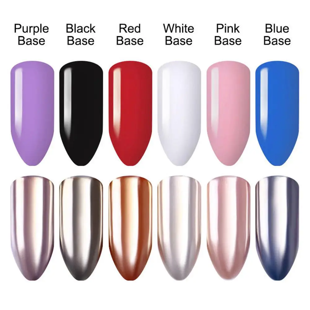 0 5 г зеркальный серебряный порошок для ногтей Блестящий сверкающий