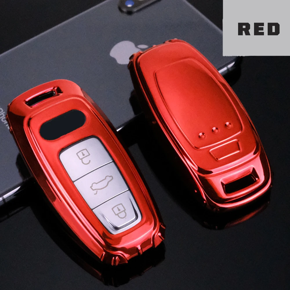 

New TPU Car Key Case Car Remote Key Protective Shell Soft Fully Cover Fob For A8L 2018 A6L A7 2019 Auto Accessories