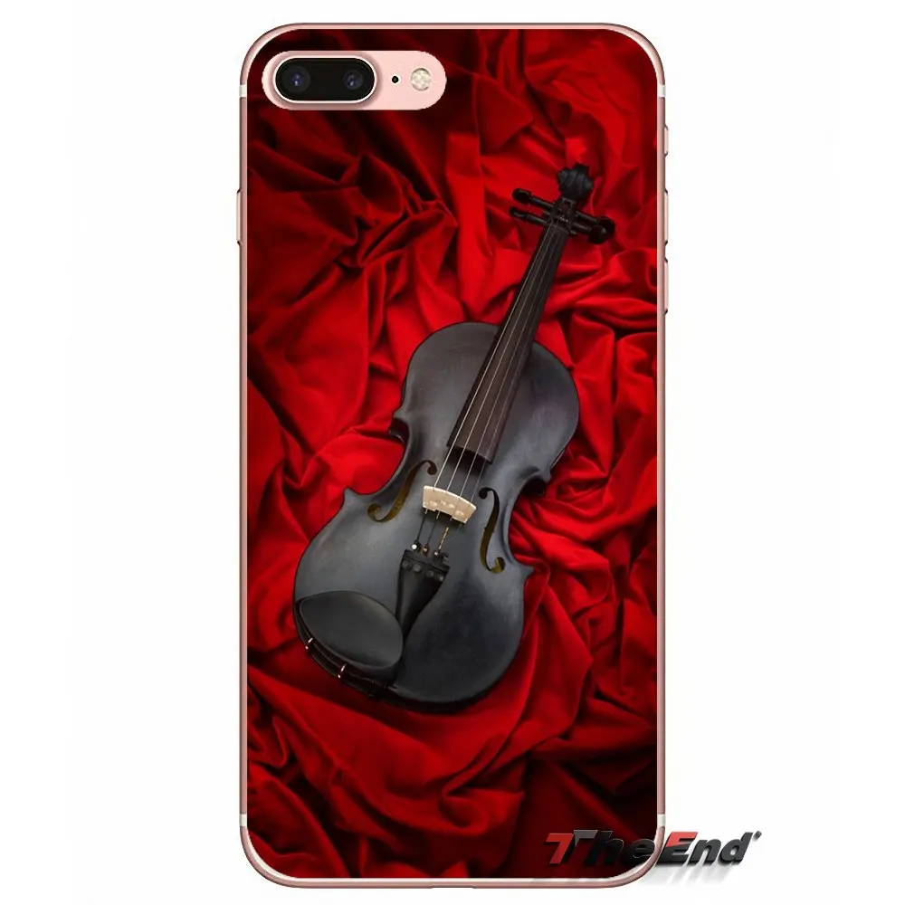 Мягкий прозрачный просвечивающийся чехол Чехлы музыка Скрипки для Samsung Galaxy J1 J2 J3