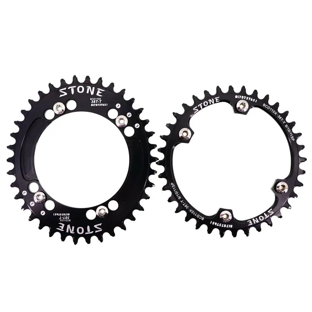 Камень передняя Звездочка 110 BCD для Shimano 5800 6800 4700 9000 Круглый Овальной Формы, 34, 36, 38, 40, 42, 44, 46, 48 58 т зуб дорожный велосипед звездочка цепной передачи 110bcd