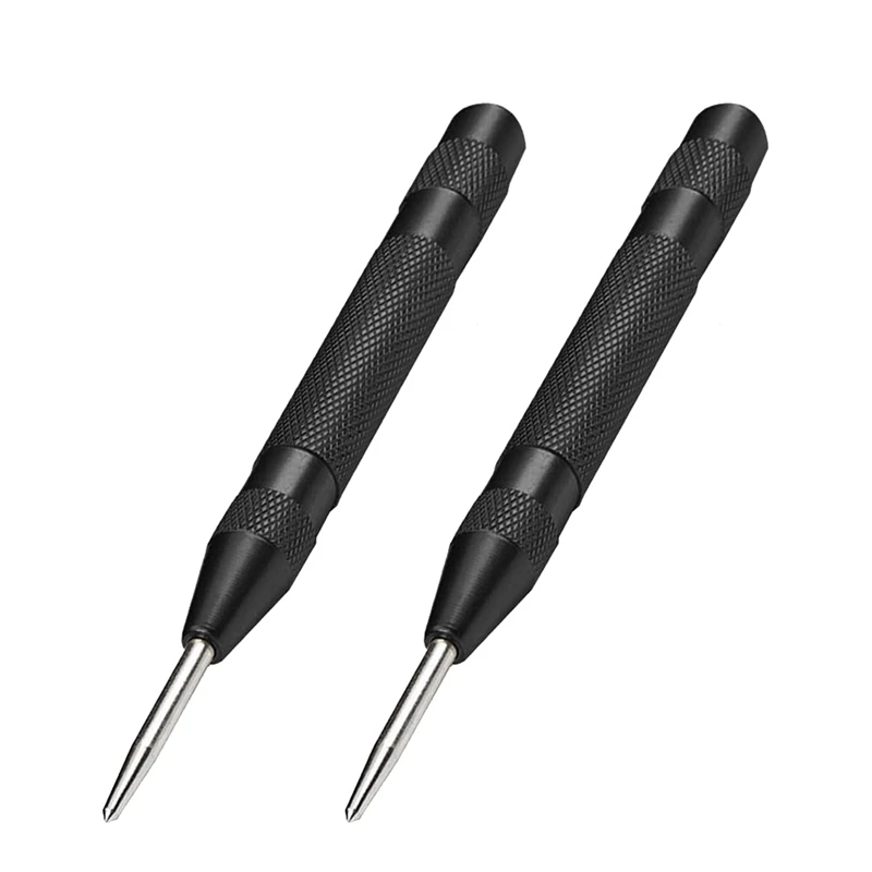 

Newest 2 Pcs Automatic Center Hole Punch Spring Loaded 5 Inch Adjustable Impact Hand Tool for Metal Wood,Black