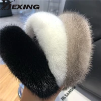 2021 womens luxury winter 100 mink fur headband high quality real fur hair band lady fashion hair hoop