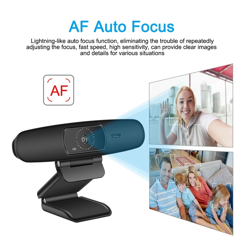 

A9PRO Computer Camera, 1080P HD Home Office USB Camera with Microphone, Autofocus Driver-Free Camera