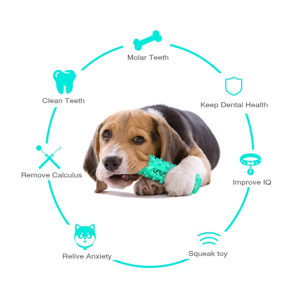 

Dog Molar Toothbrush Toys Chew Cleaning Teeth Elasticity Soft Puppy Dental Care Extra-tough Pet Cleaning Toy Supplies Dog toys