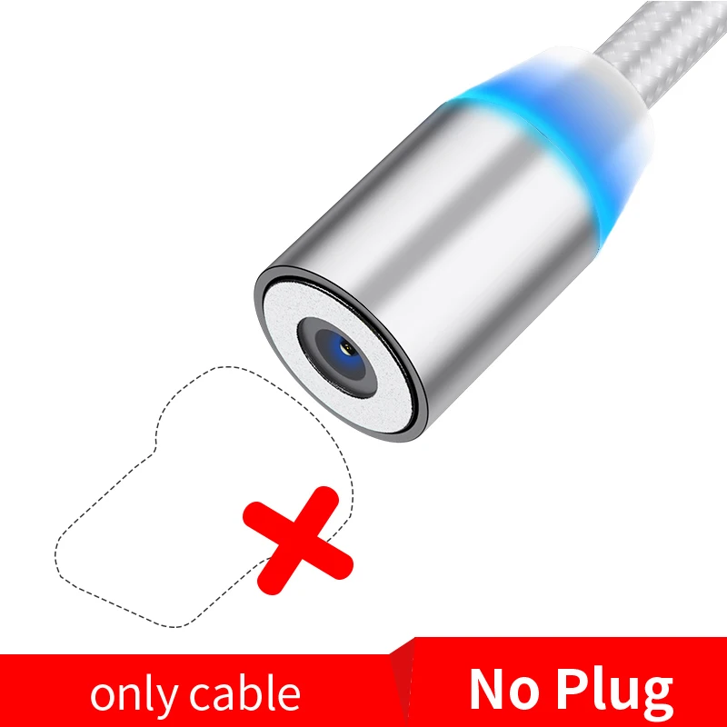 Only Cable Silver Магнитный кабель Олаф 1 м 2 м Micro usb type-C кабель для iPhone 11 Pro Max XS samsung S8 S9 Быстрая зарядка магнитное зарядное устройство USB кабель - Цвет: Only Cable Silver