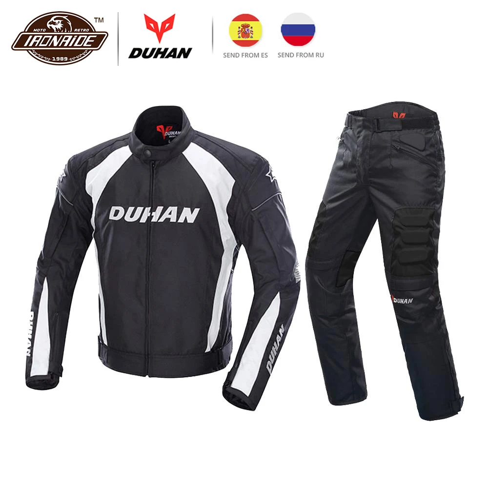 DUHAN мотоциклетная куртка Мужская Защитная Экипировка штаны ветрозащитная