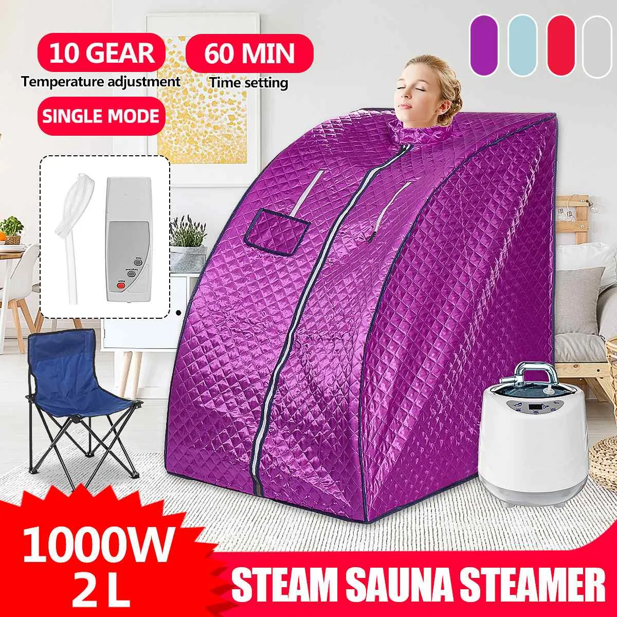 

1000W Portable Sauna Household Steam Room Home Spa Sauna Cabin Machine Slimming Bath SPA Health Waterproof Cotton Sauna Box