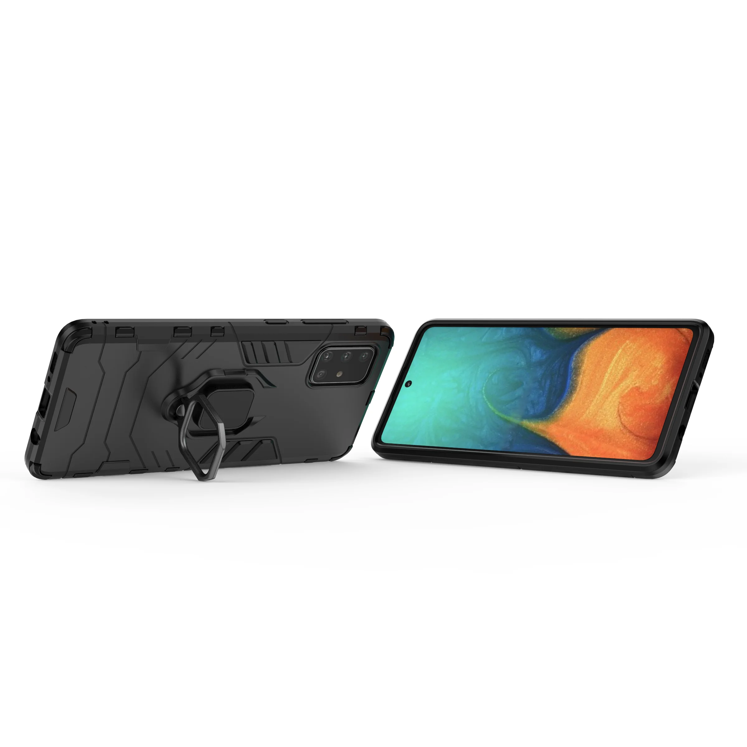 Чехол Tigenkey для Samsung Galaxy A71 задняя крышка подставка бронированный противоударный