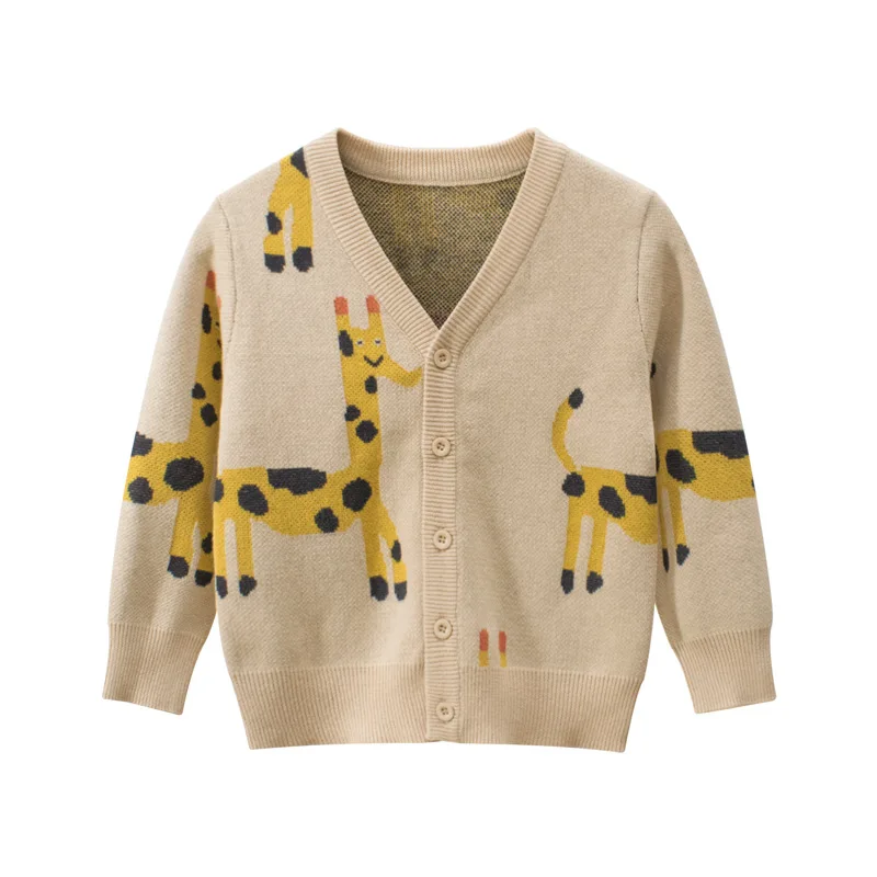 

2021 Autumn Children's Sweaters and Knitwear Cute Giraffe 100% Cotton Long Sleeve Baby Sweatshirts 3155