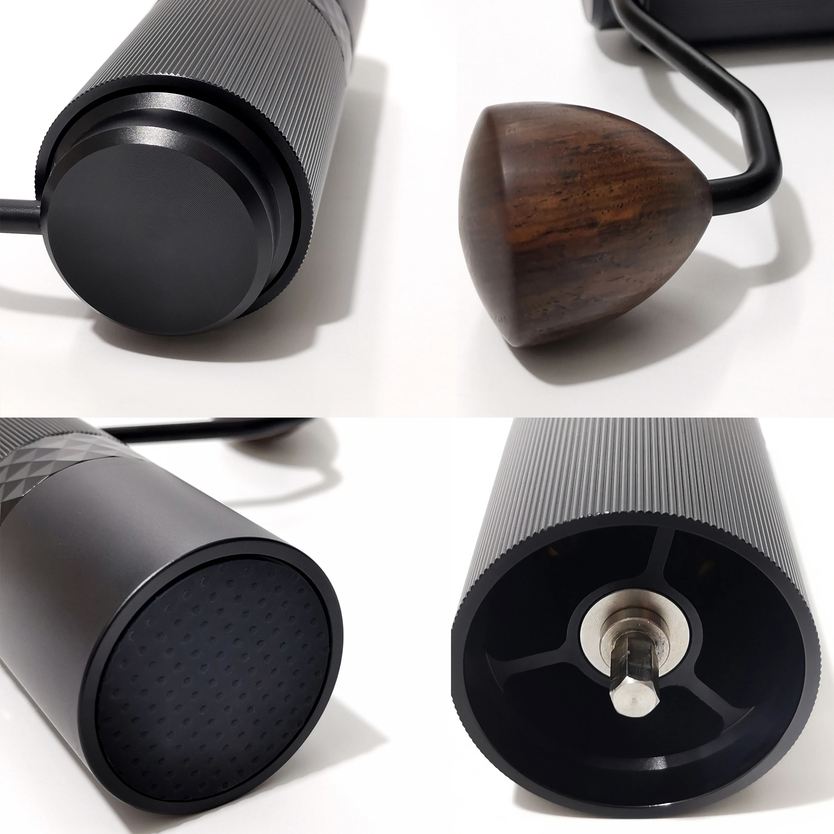 売る 手動コーヒーグラインダーチタン円錐バリグラインダー調整可能な設定ポータブルハンドクランクキッチンツールスパイスナットグラインダー