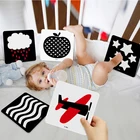 Детская развивающая карточка Монтессори черного и белого цвета, детские игрушки 0-36 месяцев, высокая контрастность, Визуальная стимуляция, фонарик, сенсорные игрушки