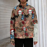 2021 fashion hot mens autumn casual lapel button cardigan shirt shirt trend long sleeved printed shirt jacket streetwear