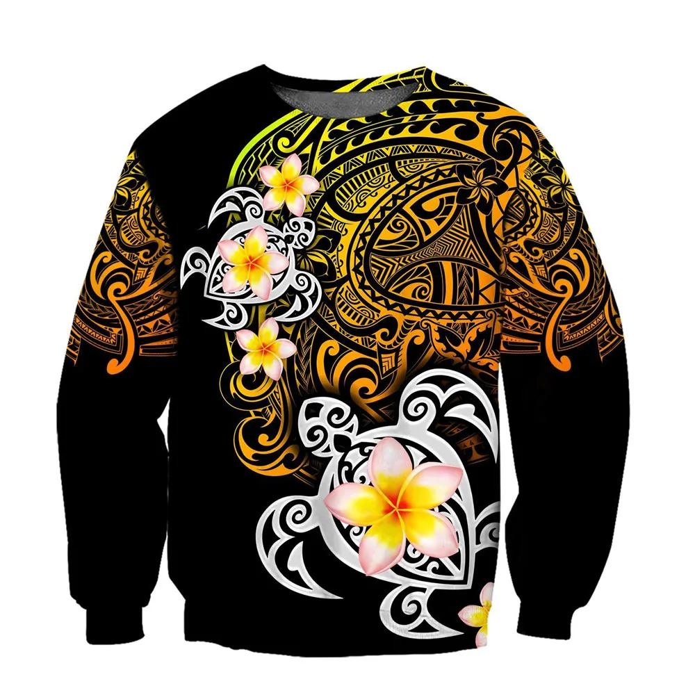 

CLOOCL Bohemia Sweatshirts 3D Graphic Polynesian Tribal Floral Pattern Pullovers Polyester Sportswear Harajuku Men Clothing