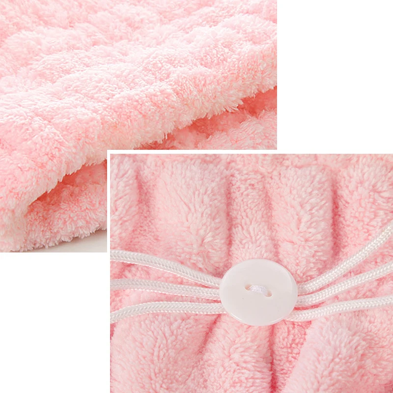 Милое из микроволокна одноцветная шапка для быстрой сушки волос тюрбан женщин