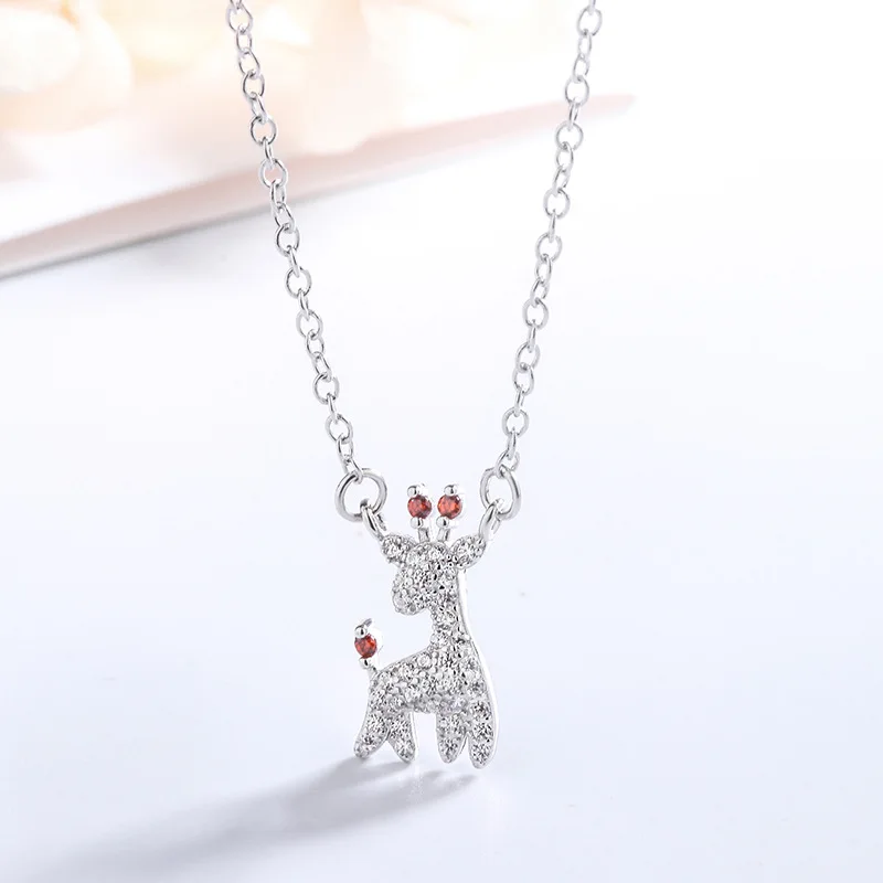 

Cute Animal Pendant Necklace for Women Silver 925 Sterling Jewelry Silver Necklace