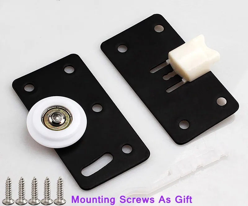 1 комплект черный шкаф раздвижные стальные двери колеса бесшумный шкив нейлон