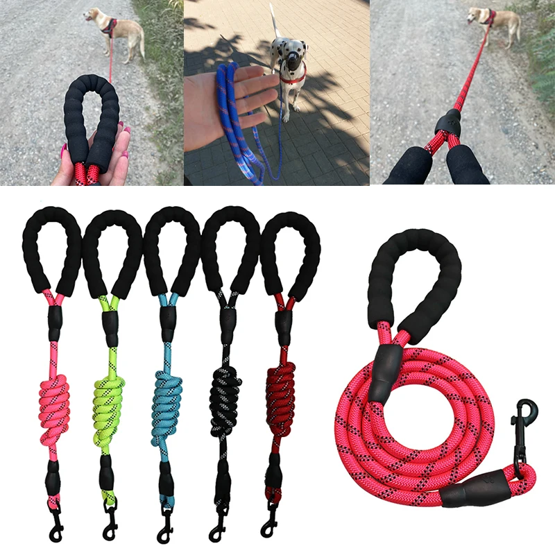 

Reflective Traction Rope Walking Big Dog Collar Strengthen Traction Harness Round Nylon Medium Dog Lead Material Nylon