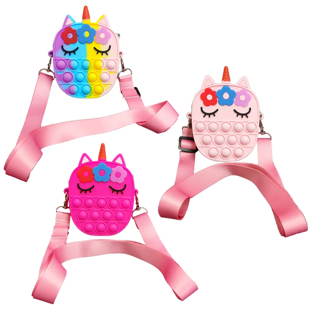 

Shoulder Bag Push Bubble Autism Toys Stress Reliever Sensory Game Fashion Antistress Coin Purse with Chains Adult Kids Gift