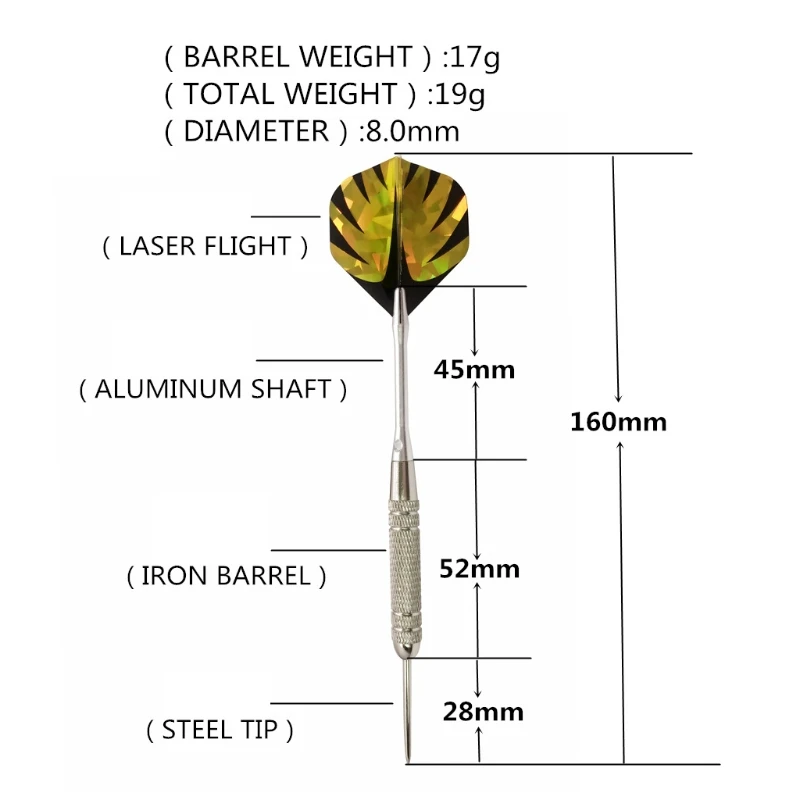 

12 Pcs Professional Needle Tips Darts Set Flights Wing Needle Barrel Aluminum Metal Shafts Beginner Throwing Hard Dart