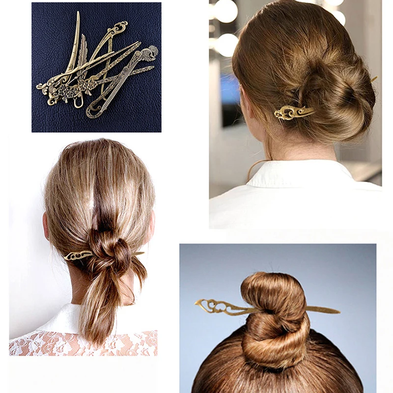 

New Bronze Vintage Hair Sticks 24 Styles Headbands For Women Elegance Lady Hairpins Fashion Alloy Hair Clip Hair Accessories