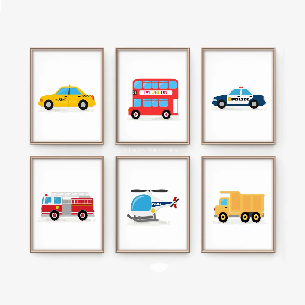 Картина на холсте с мультипликационным автомобилем настенные картины