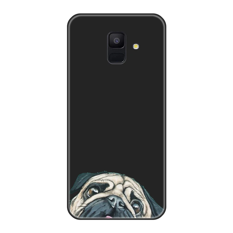 Чехол для Samsung Galaxy A6 A8 Plus 2018 A5 A7 силиконовый чехол с собакой-Мопсом A3 2016 2017 телефона