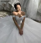 2021 Роскошные Жемчужные Свадебные платья Тюль Часовня Поезд Vestido De Noiva милое Африканское свадебное платье