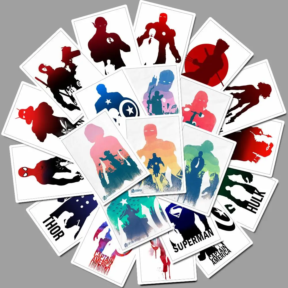 D048-25pcs 25 шт. Смешанная мультяшная игрушка Капитан Америка наклейка s для автомобиля Мотоцикл телефон ноутбук багаж классная забавная наклейка "Мстители" наклейки JDM - Цвет: D048-25pcs