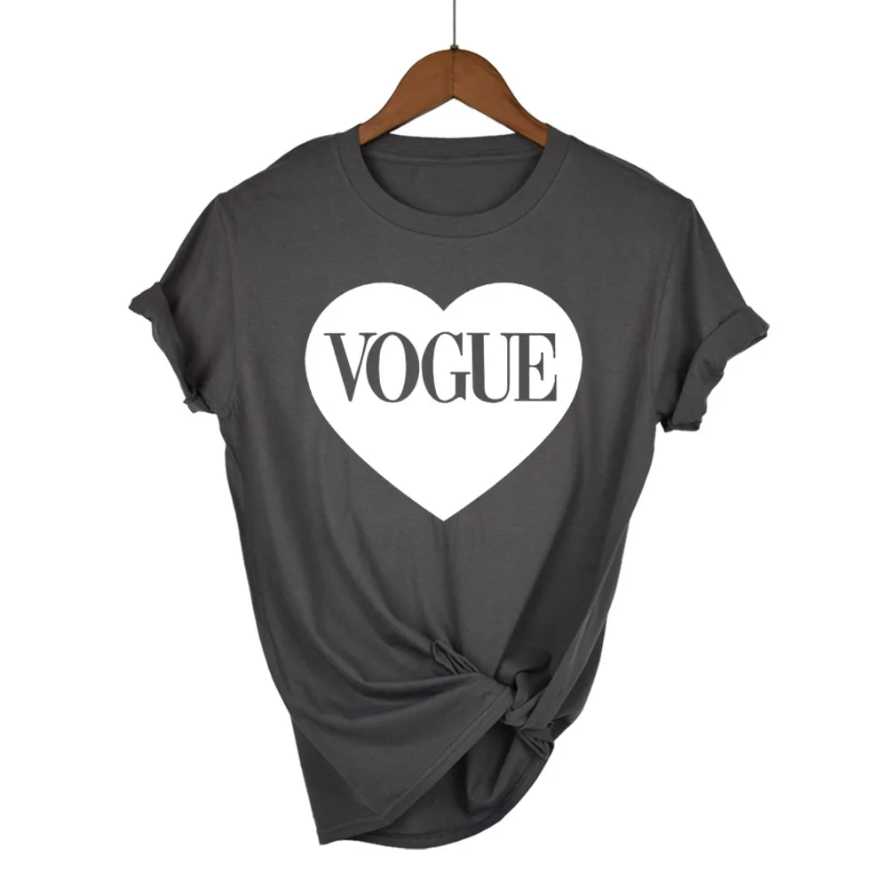 2020 Suumer женская футболка VOGUE с буквенным принтом Брендовая свободного кроя