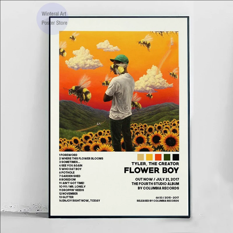 Тайлер MT686 Обложка альбома с изображением творческого цветка мальчика Настенная