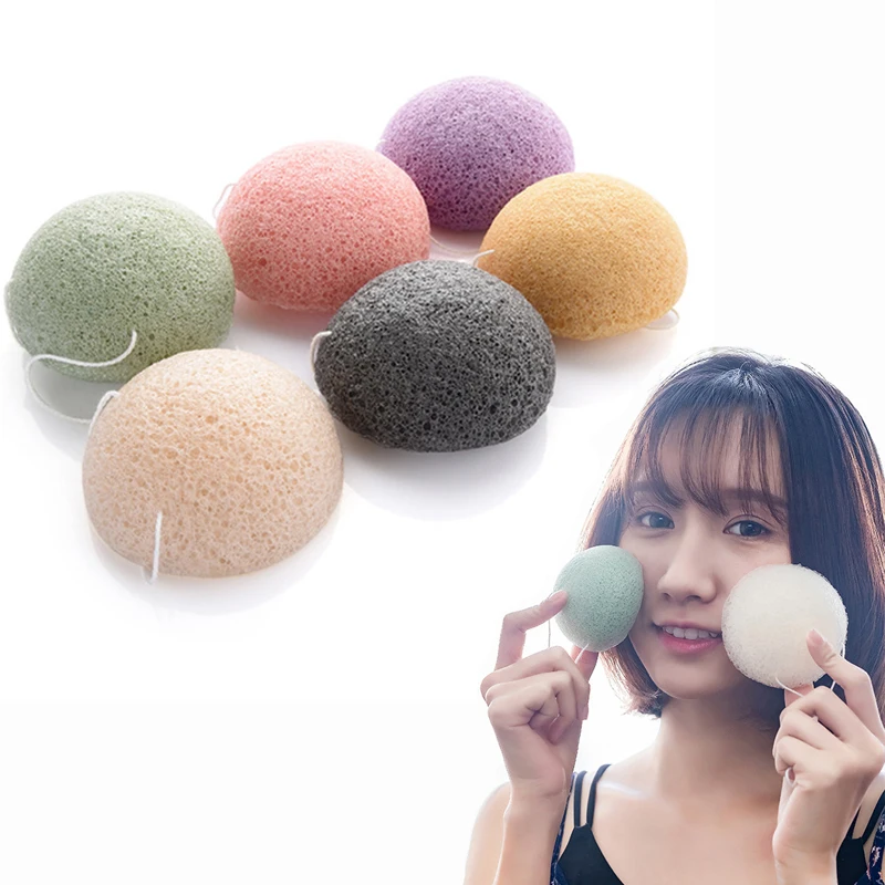 2 шт. Очищающий спонж для лица натуральный коньяк косметическая пудра очищающая