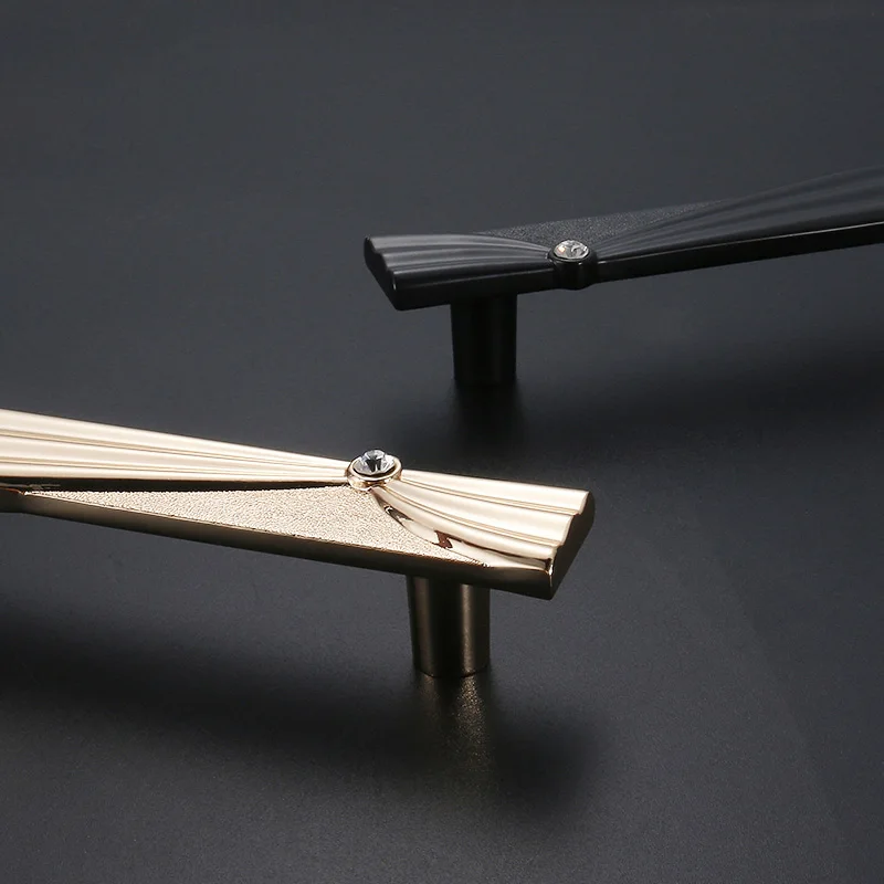 Золотые ручки для мебели черные шикарные кухонных шкафов и дверей европейские