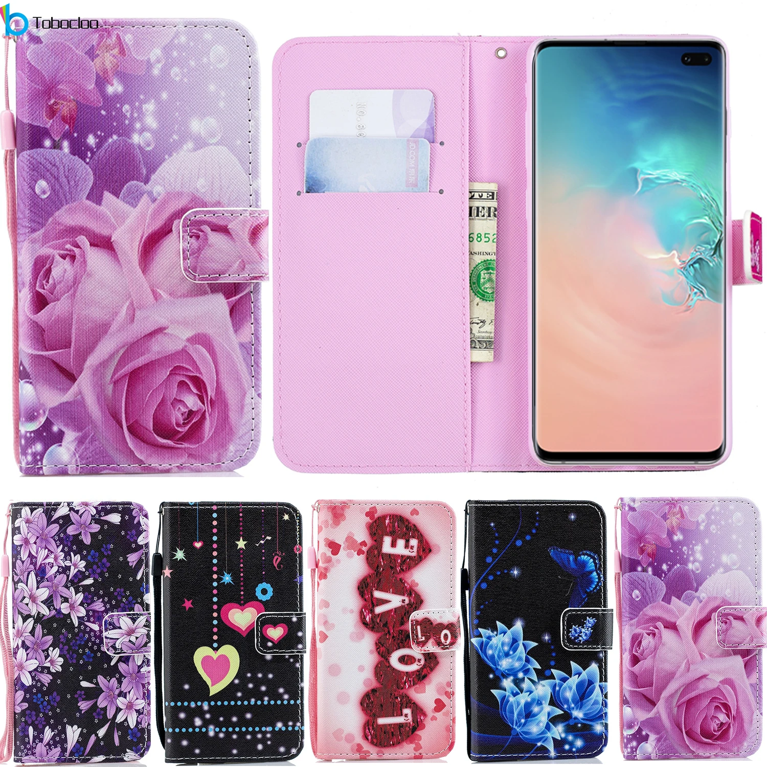 Чехол бумажник из искусственной кожи для Samsung Galaxy S10 S10e Plus A6 A8 J4 J6 J8 2018 J2 CORE NOTE 9