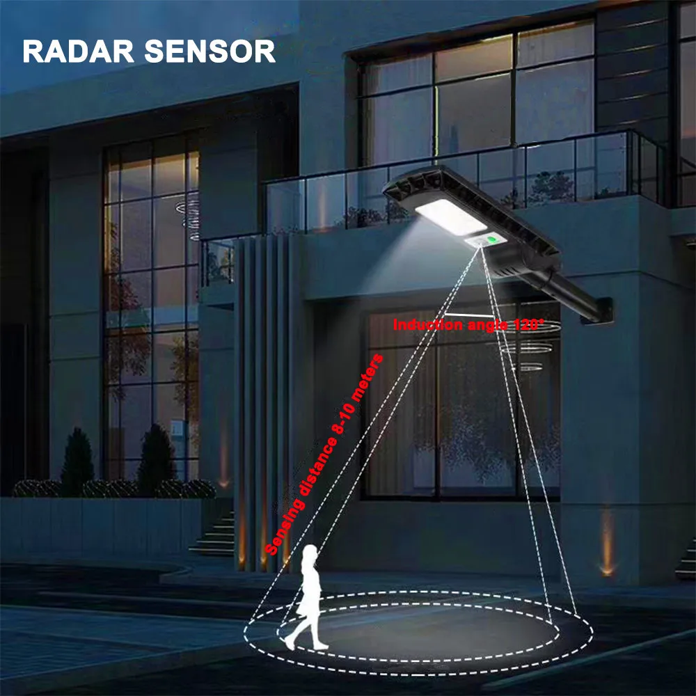 Уличный светильник 180LED с солнечным радарным датчиком наружный 3 2 в/6000 мАч