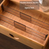 2pcsset durable flexible drawer cabinet storage partition divider adjustable diy organizer kitchen storage organization home