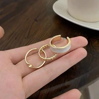 retro gold ring female chinese version student ins network celebrity jewelry cold wind three piece set ring adjustable