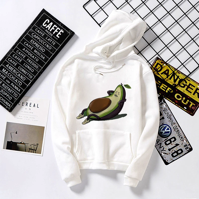 

Avocado Female Plus Size Hoodies Tops Print Femme Cartoon Hipster Short Sleeve Harajuku Fashion White Hoodies Women Clothes Tee