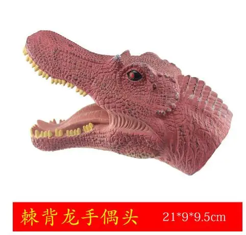 Spinosaurus Детские игры Акула динозавр ручная кукла мягкая резиновая голова животного руки куклы Реалистичная Акула Модель фигурка игрушки для детей Подарки - Цвет: Spinosaurus