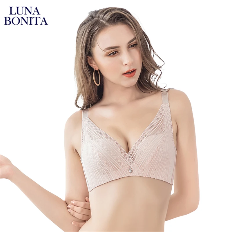 

Sensual Lingerie Soft Seamless Bras For Women's Comfortable Brassiere Push-Up Top Bralette C Cup Lace Breathable underwear