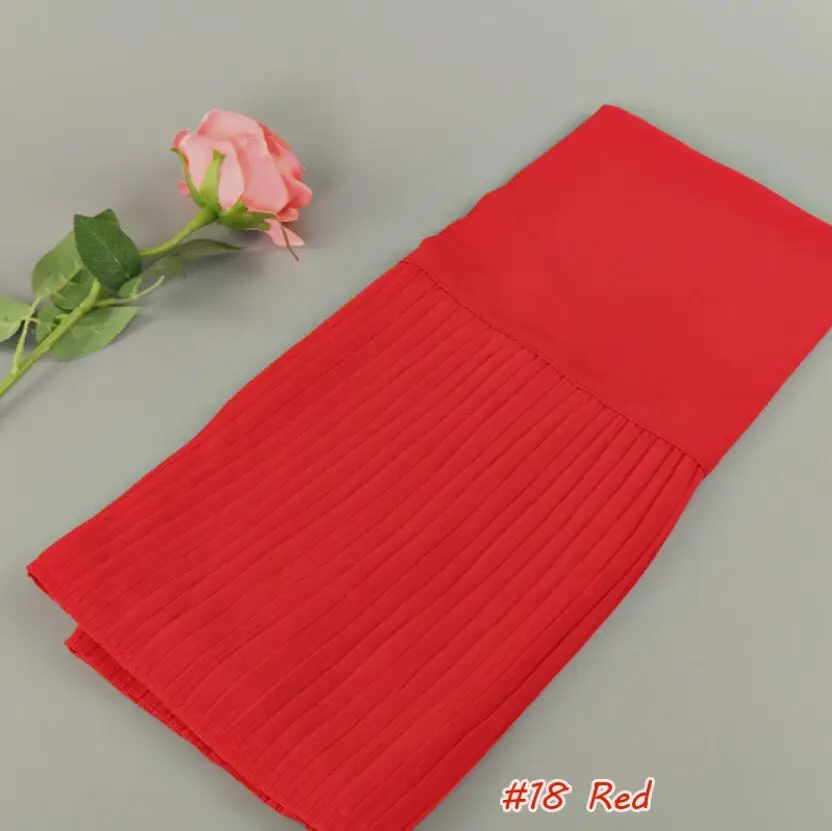 Плиссированные шифоновые хиджаб шарфы шляпа тюрбан женский сшитый