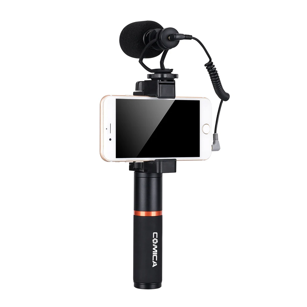 

COMICA CVM-VM10 Video Kit w Condenser Microphone LED Light Shock-Mount Grip Video Shooting Gear for iPhone Samsung Xiaomi Huawei