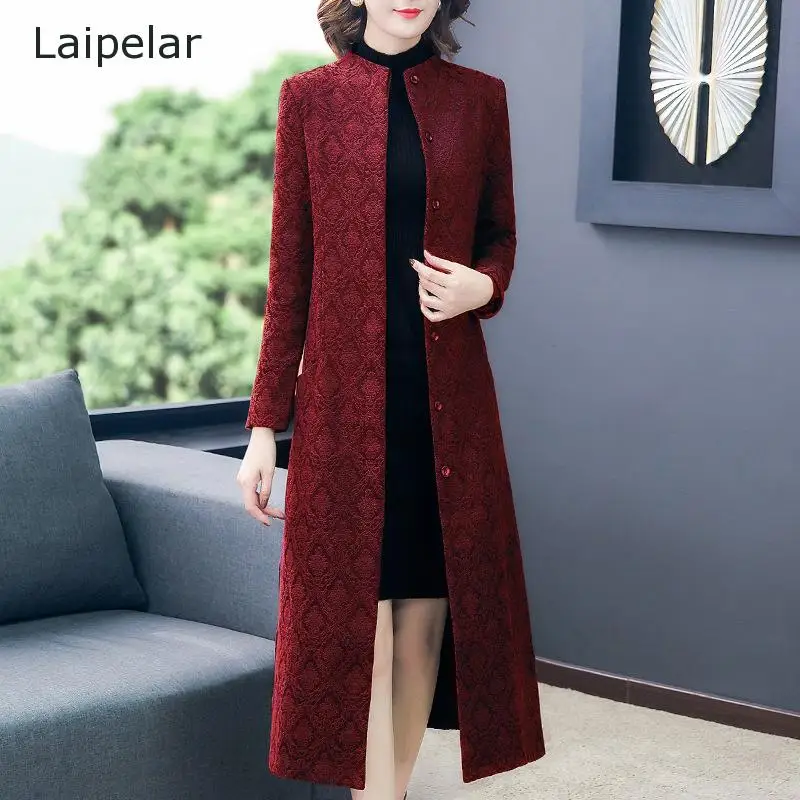 

Women's Windbreaker Mid-length Cotton And Linen Women's Retro Chinese Ethnic Style Spring And Autumn Long Coat