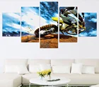 5 панелей, лучшая картина для оформления гостиной, голубое небо и белые облака, картина для домашнего декора, без рамки