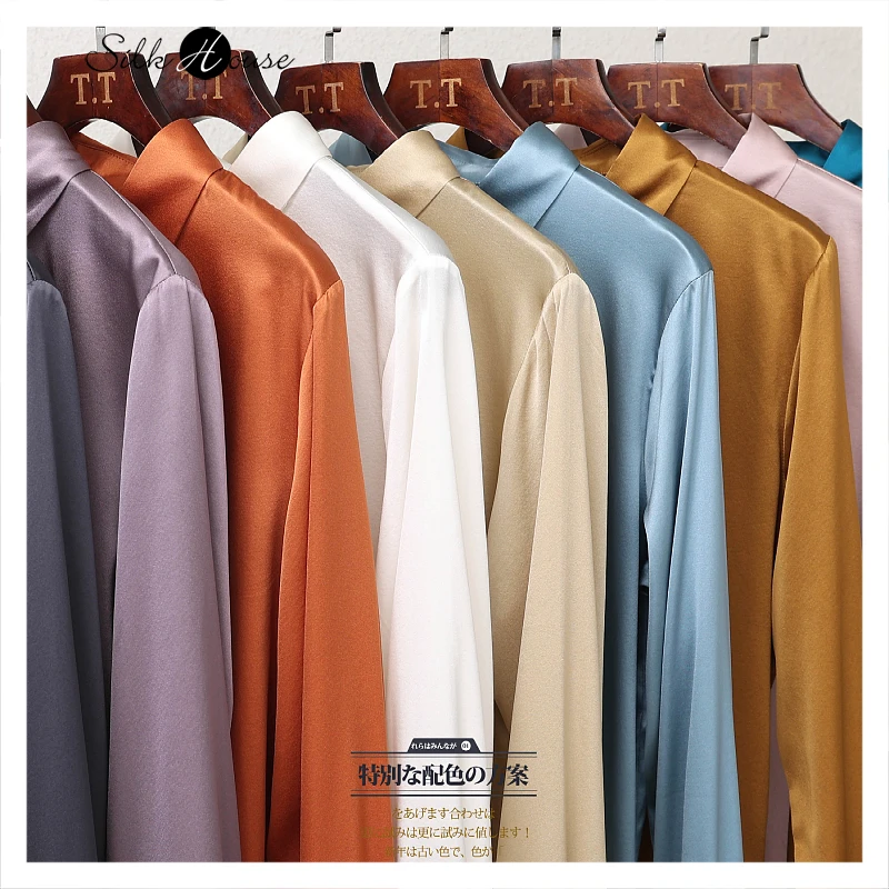 

Light Luxury French Satin Heavy Silk Shirt Women's Long Sleeve High-end Mulberry Silk Shirt 2021 Fashion Women's New Style
